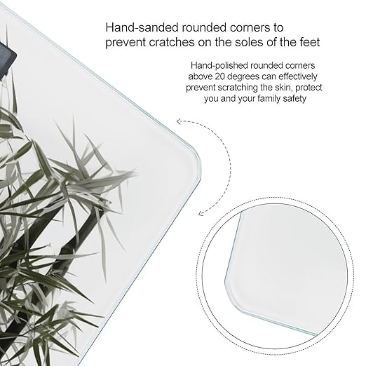 Asian Bamboo Bathroom Scale Weight Scale for Body WeightHighly Accurate Digital Weighing Machine Clear LED Display Digital Bathroom Body Scale 400lb/182kg