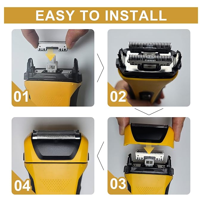 7045-100 Yellow Shaver Head Replacement Foils&ampCutters and Head Compatible with wahl Yellow lifeproof 7061 Series (Yellow 7045-2 PCS)
