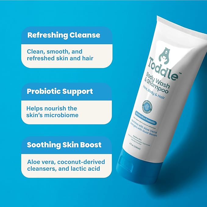 Bath &amp Moisture Duo – Gentle 3-in-1 Wash and Probiotic Baby Lotion (8 oz Each)