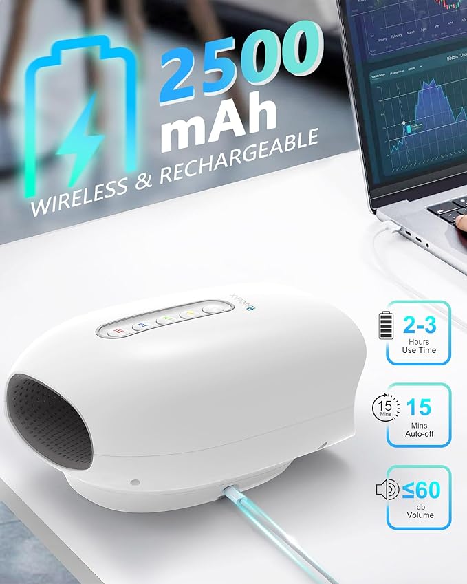 HANMAX Cordless Hand Massager with Heat and Compression – for Arthritis &amp Carpal Tunnel Mothers Day Gifts for Women/Men FSA-HSA Eligible