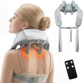 Neck Massager with Heat Shiatsu Back and Neck Massager for Pain Relief Deep Tissue 6D Kneading Massager for Neck Shoulders Back and Legs Portable Shoulder Massager Dad Mom(Gray)