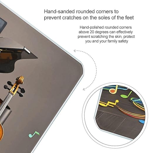 Piano Violin Music Notes Scale for Body Weight Digital Bathroom Scale Toughened Glass High Precision Scales for Body Weight with Large LCD Backlight Display Weight Scales