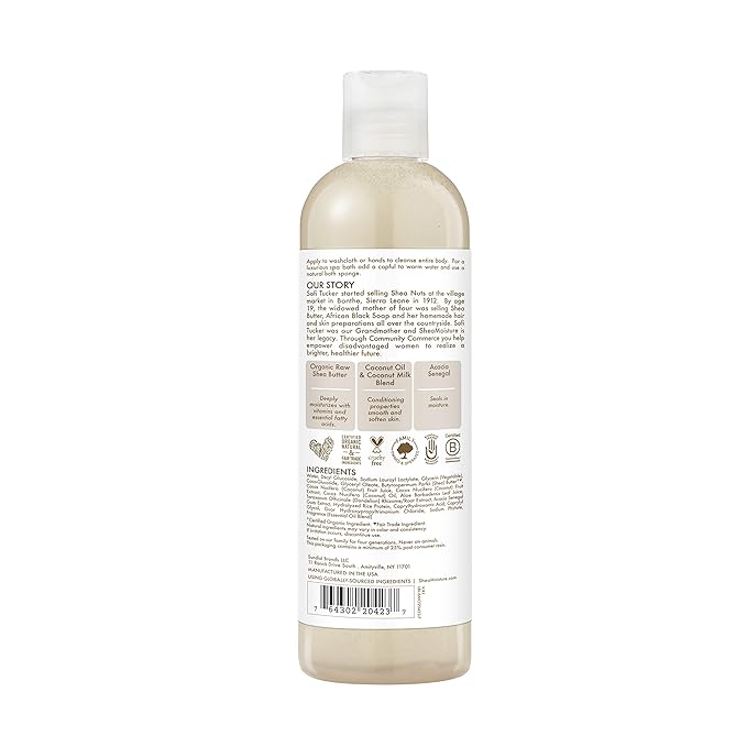 SheaMoisture 100% virgin coconut oil daily hydration bubble bath &amp body wash 13 Fluid Ounce
