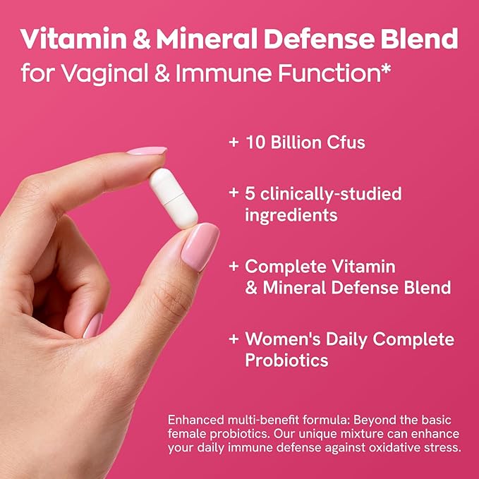Gynable Vaginal Probiotics for Women Odor &amp Itch Support Urinary | pH Balance Female Probiotics 10 Billion CFU Lactobacillus Probiotics BlendSelenium-Vitamin C/E/D3 Promote Immune Health60 Cou