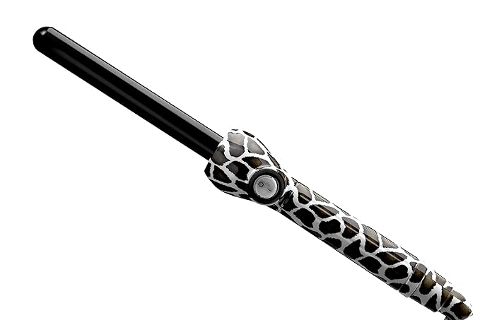 Jose Eber: Clipless Curling Iron 1 (25mm) - Giraffe - Professional Tourmaline Ceramic Barrel Wand Styling Tool Ion Technology Heat Resistant Glove