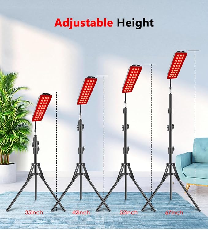 Red Light Therapy Lamp Infrared Light Therapy with Stand - 660nm Redlight and 850nm Near Infrared Light Device for Body Pain Relief Skin Care