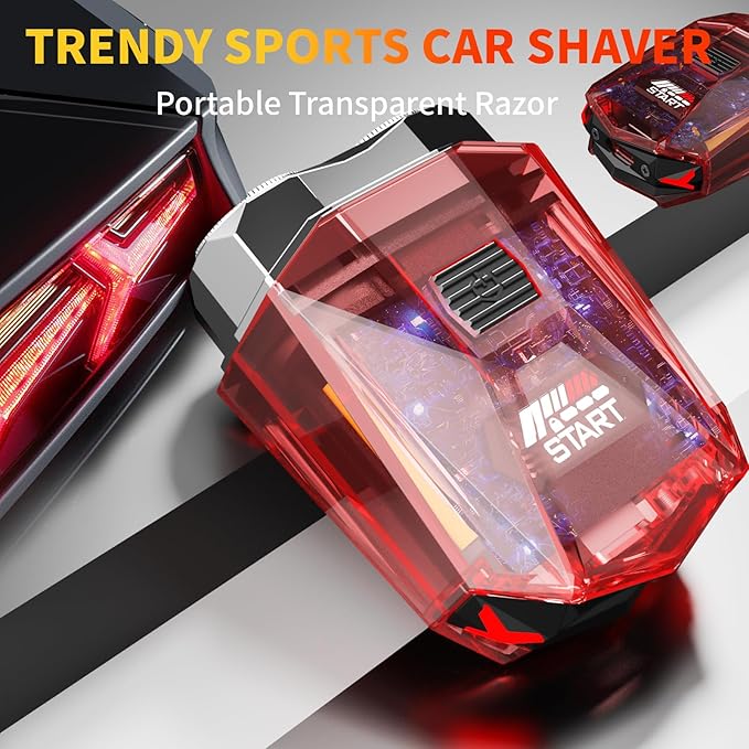 Cyberpunk Mini Electric Shaver Portable Electric Razor for Men Smart Display IPX7 Waterproof Wet &amp Dry Shaving Rechargeable Cordless Rotary Shaver for Home Office Car Gifts