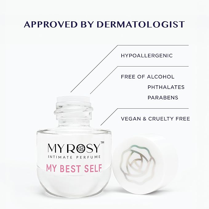 My Best Self Deodorizing Perfume Oil for Women - Dermatologist Approved- Intimate Fragrance- Hypoallergenic Long Lasting Alcohol &amp Paraben-Free Odor Control Fragrance Oil for Feminine Area