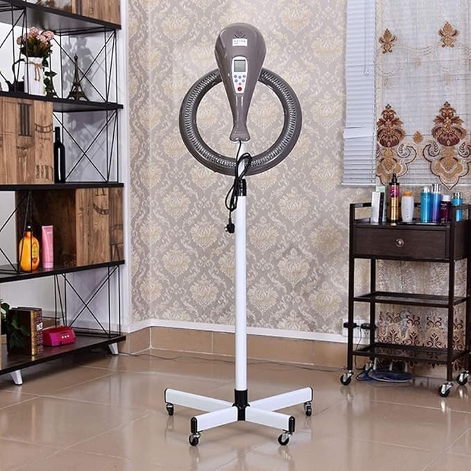950W Orbiting Stand Up Hair Dryer Professional Hair Color Processor &amp Heater Accelerator with Rolling Base Digital Control Hairdressing Equipment