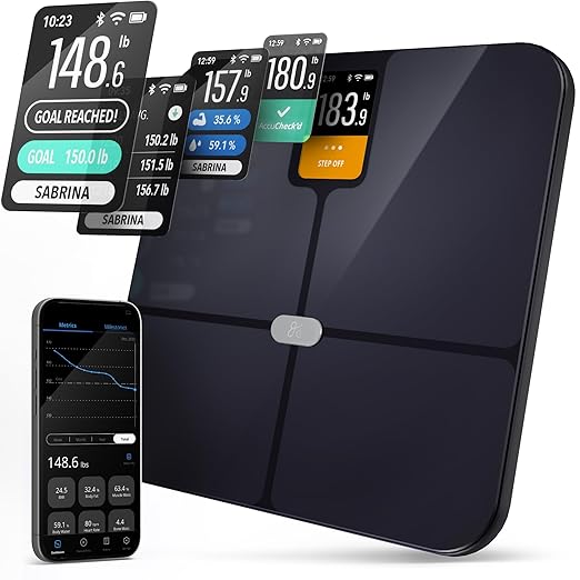 Greater Goods Smart Scale – Track Your Weight Loss Journey with Verified Accuracy &amp Smart Goal-Based Monitoring | Wi-Fi &amp Bluetooth Sync