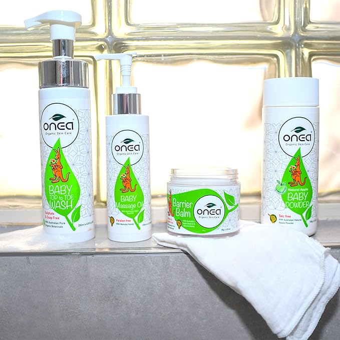 Massage Oil and Top to Toe Wash - Tear-Free Baby Shampoo and Body Wash - Gentle Baby Bath Enriched with Australian Botanicals - 2 pc