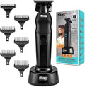 DSP Professional Hair Trimmer for Men Beard Mustache Cordless Trimmer Indicator Light with Charge Base Zinc Alloy Body Low Noise Zero Gapped Edgers Trimmer (Black)