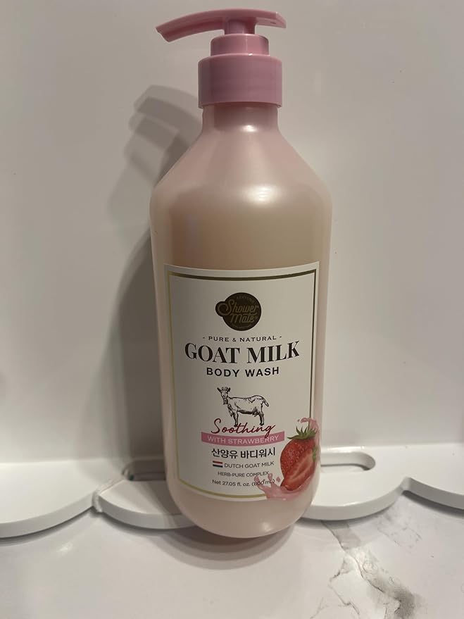 Pure &amp Natural Goat Milk Body Wash Strawberry Scented Pink special Easter gift