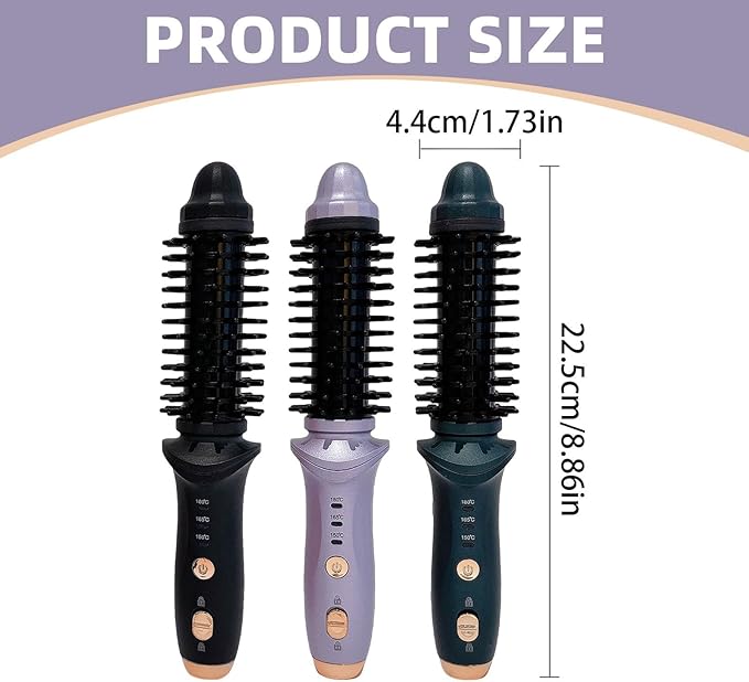 Cordless Curling Iron for Travel USB Curling Brush Rechargeable Heated Thermal Round Brush Mini Dual Purpose Ceramic Hair Straightener Wand Curler Electric Hot Tools for Short Long Hairs