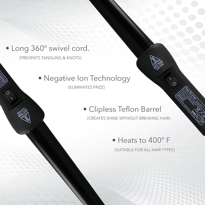 Herstyler Grande Ceramic Curling Iron and Herstyler Biotin Hair Growth Serum Set
