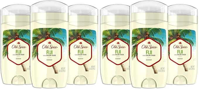 Old Spice Aluminum Free Deodorant for Men Fiji With Palm Tree Scent Inspired By Nature 3 Oz Pack Of 6