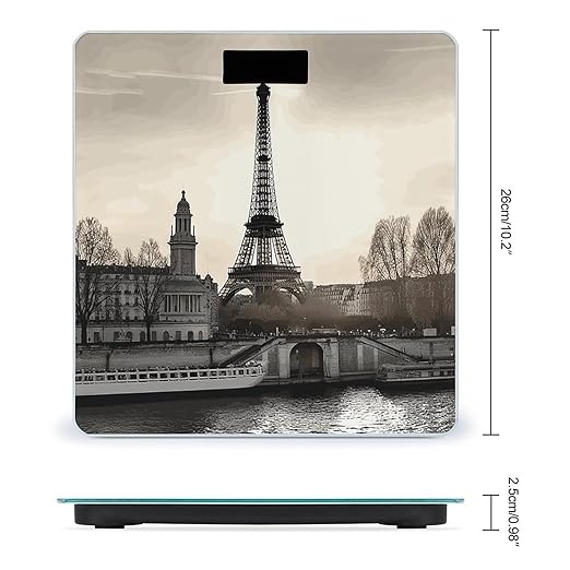 Travel Paris Bathroom Scale Ultra-Bright Liquid Crystal Screen Weight Scale Accurate Bathroom Body Scales for Body Weight Bathroom Pet Home Bedroom Gift-Giving