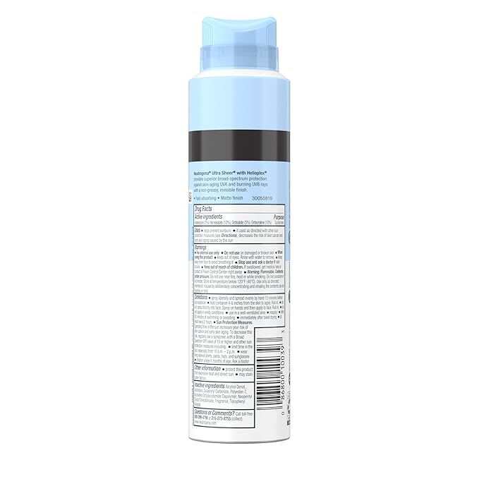 Neutrogena Ultra Sheer Sunscreen Spray SPF 45 Body Mist Lightweight Non-Greasy Broad Spectrum UVA/UVB Protection Oil-Free &amp Non-Comedogenic Water Resistant Spray Sunscreen (80 min) Pack of 3 5