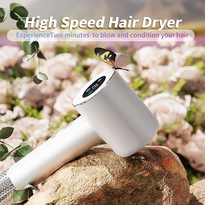 110000 RPM high-Speed brushless Motor and Negative ion BlowerWide Mouth Ceramic hairdryerFlat end Blow Dryer.