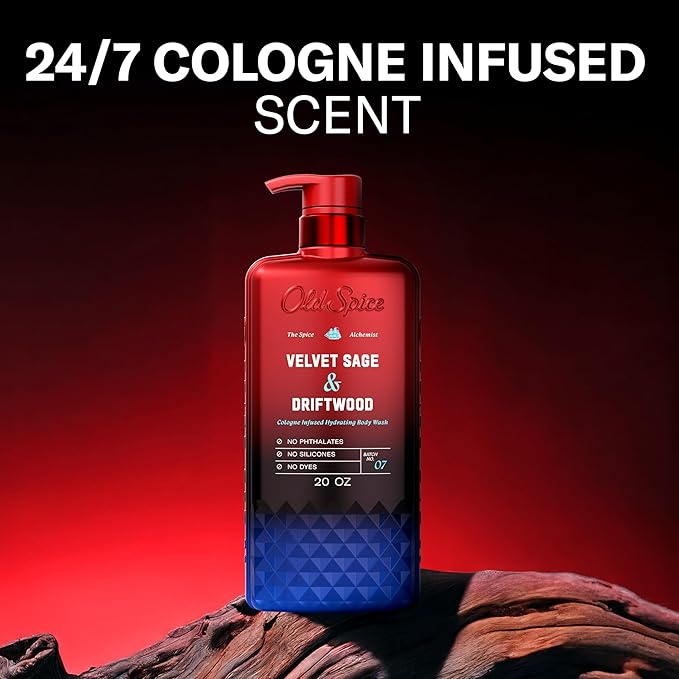 Old Spice The Spice Alchemist Collection Body Wash + Aluminum Free Deodorant Bundle for Men Velvet Sage + Drift Wood Scent 24/7 Cologne Infused Scent No Trade Off Formula 20 oz &amp 3 oz (Pack of