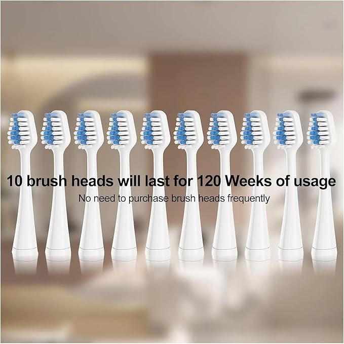 Toothbrush HeadsCompatible for with Electric Replacement Oral Hygiene Clean Soft Bristle Nozzles 10-20pcs(10pcs White)