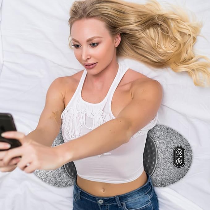 Smooth Spine Triple Fusion Back Massager 2025 Upgraded 3 in 1 Neck Shoulder Backs Massagers with Traction Vibration &amp Heat My Soothe Lab (A)
