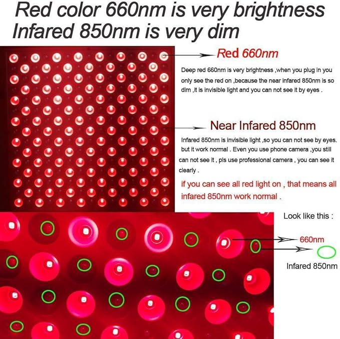 Deep Red 660nm and Near Infrared 850nm LED Light Therapy Devices or Muscle Pain &amp Pain Relief Improves Blood Circulation