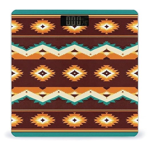 Men's Smart Scale for Body Weight Digital Bathroom Weighing Scale Automatic Switch Energy Saving Scale Tribal Navajo Indiana Western Southwest Ethnic