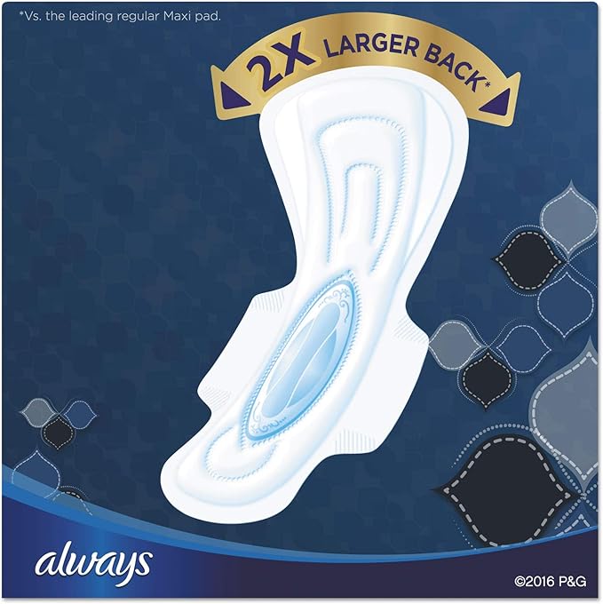 Always 17902 Maxi Pads Extra Heavy Overnight 20/Pack 6 Packs/Carton
