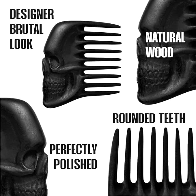 Handmade Wooden Beard Comb for Men Eco-Friendly Natural Wood Anti-Static Beard Grooming Tool Perfect for Styling Detangling &amp Shaping Gentle on Beard &amp Skin Sustainable Gift Idea (Thermograb S