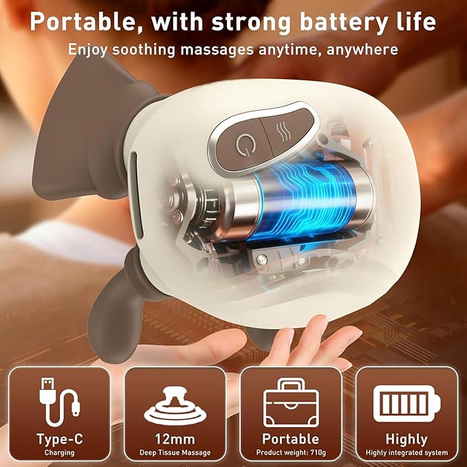 4D Bionic Neck Massagers Neck Massager with Hands Wireless Neck Shoulder Massager 3 Levels &amp 2 Temperature Portable Wireless Electric Back Massager for Body Muscle Pain Relief Gifts for Men W