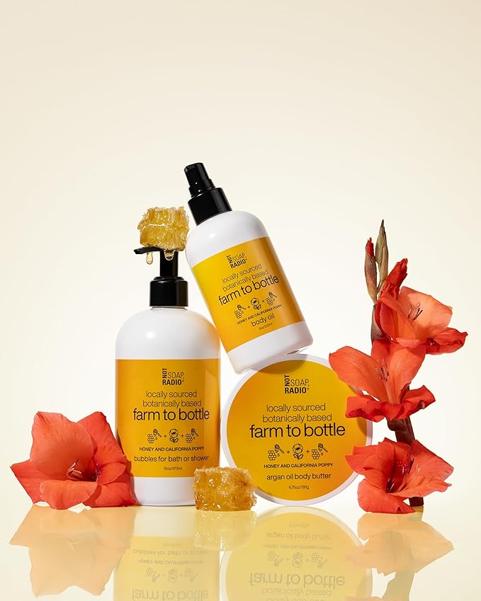 Not Soap Radio honey and california poppy | bath/shower gel | farm to bottle