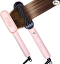TYMO Ring Hair Straightener Brush – Hair Straightening Iron with Built-in Comb 20s Fast Heating &amp 5 Temp Settings &amp Anti-Scald Perfect for Professional Salon at Home Sakura Pink