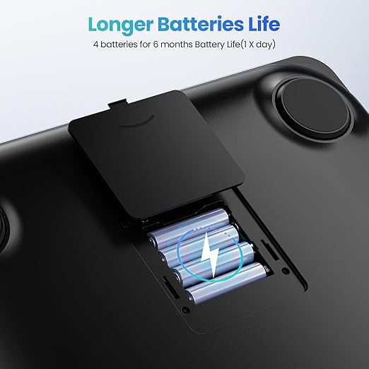 Smart Scale for Body Weight 4.3 Color Display Digital Weight Scale High Precision Wi-Fi Bathroom Scale with BMI Body Fat Muscle Mass 20 Body Composition Scale Sync App 400 lbs Black