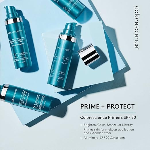 Colorescience Calming Perfector Face Primer Water Resistant Mineral Sunscreen Broad Spectrum 20 SPF UV Skin Protection 1 Fl oz