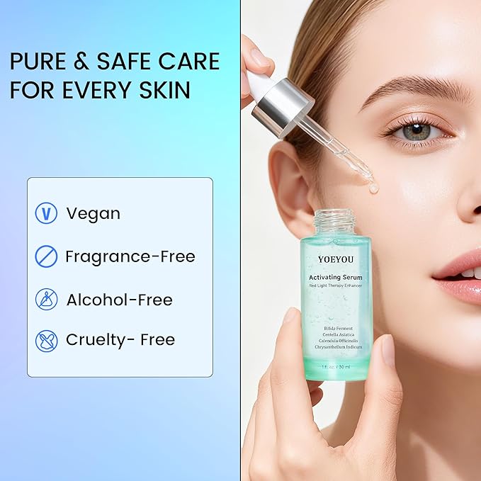 Red Light Face Mask Activating Serum and Recovery Lotion