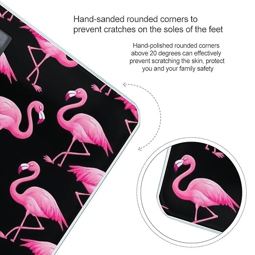 Smart Scale for Body Weight Automatic Switch Digital Bathroom Weighing Scale Lovely Animal Pink Flamingo