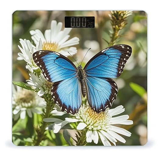 Blue Butterfly Small Smart Scale for Body Weight Accurate Bathroom Scale with LED Display Digital Weight Scales Weighing Machine High Precision Scales for Bath Home