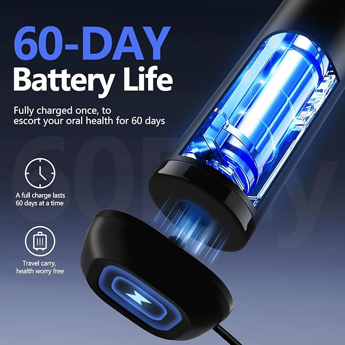Sonic Electric Toothbrush with Light 4 Brush Heads for Adults and Kids One Charge for 60 Days Wireless Fast Charge 3 Modes Electric Toothbrushes(Black)