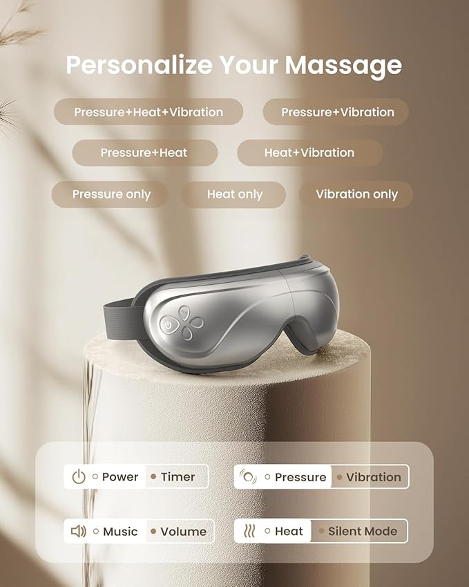 RENPHO Eye Massager with Heat and Cooling Mothers Day Birthday Gifts for Mom Dad Women Men Heated Eye Mask for Migraine Relief Reduce Strain Improve Sleep Eyeris 2