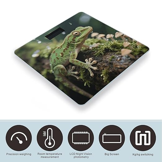 Crested Gecko Scale for Body Weight Sturdy Tempered Glass Weighing Scales with LCD Display Accurate Digital Bathroom Scale Convenient Body Fat Smart Scales Easy Read