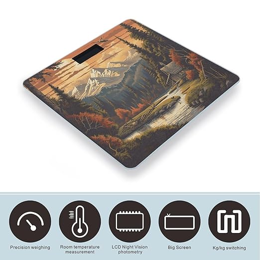 Great Outdoors Digital Bathroom Scale for Body Weight Weighing Scale with Backlit LCD Display High Precision Measurements &amp Measures Weight Up to 180kg