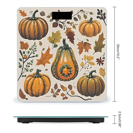 Thanksgiving Pumpkin Scale for Body Weight Smart Scales Digital Bathroom Scale High Precision Weighing Scales with Large Display Weighing Machine for People