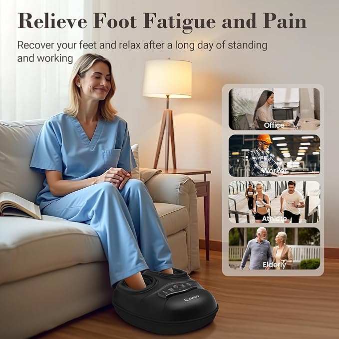 Shiatsu Foot Massager with Heat &amp Back Massager Chair Pad