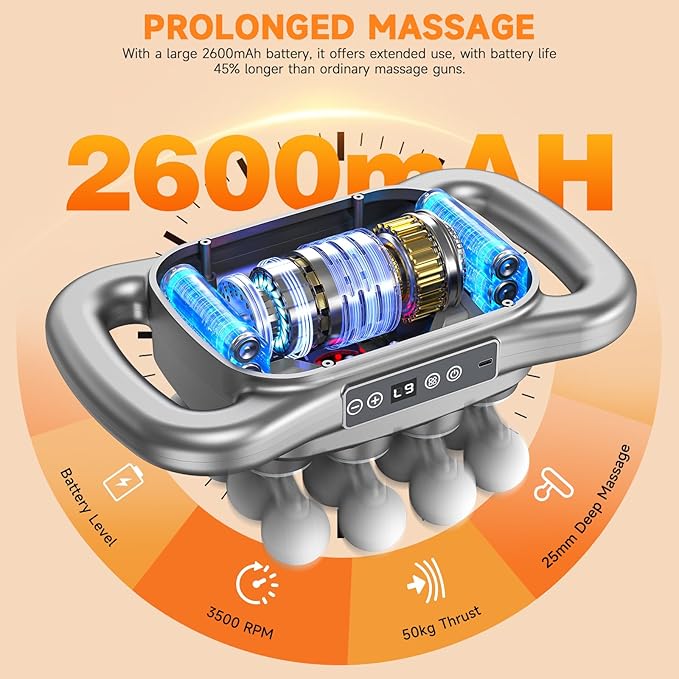 16 Head Massage Gun SetDeep Tissue Percussion Massager with 9 Modes &amp LevelsElectric Massage Tools for Back/Neck/Shoulder/Waist/Arm/Hand/Leg/Foot/Full Body Muscle Massager Gun Pain Relief