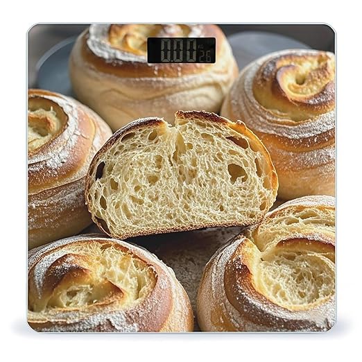 Painted Bread Scale for Body Weight Digital Bathroom Scale Toughened Glass High Precision Scales for Body Weight with Large LCD Backlight Display Weight Scales