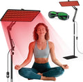 Red Light Therapy for Face and Body 3-Wavelength (660nm Red 850nm 940nm Infrared) LED Infrared Light Therapy Lamp with Adjustable Stand Protective Glasses for Home Use Gift for Women Girls
