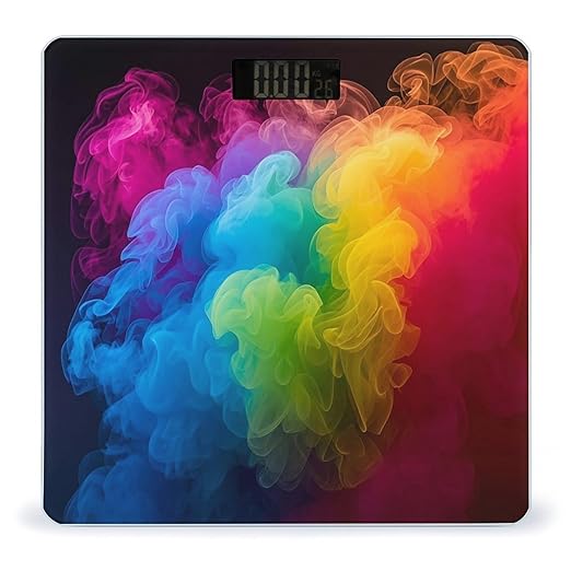 Rainbow Smoke Scale for Body Weight Digital Bathroom Scale Toughened Glass High Precision Scales for Body Weight with Large LCD Backlight Display Weight Scales