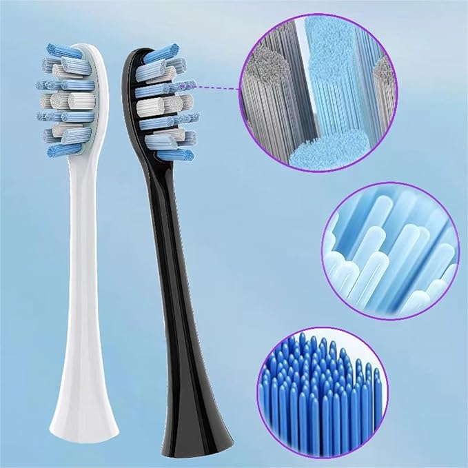 Electric Toothbrush Replacement Brush Heads - Compatible for Panasonic EW-DC01 EW-DC02 EW-DC12 EW-DC20 PDP51(4 Black Toothbrush Heads)