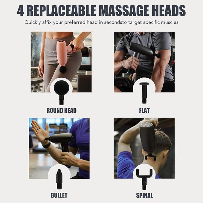 Massage Gun Muscle Therapy Gun Handheld Deep Tissue Massager Gun with 5 Adjustable Speeds Back Massager for Athletes Relieving Pain Soreness and Stiffness(Black)